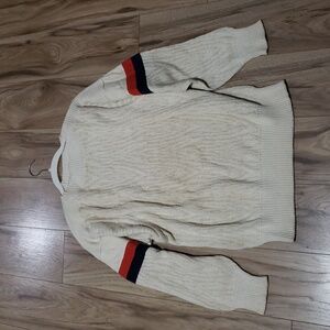 Elegant Men's Cream Crewneck Sweater